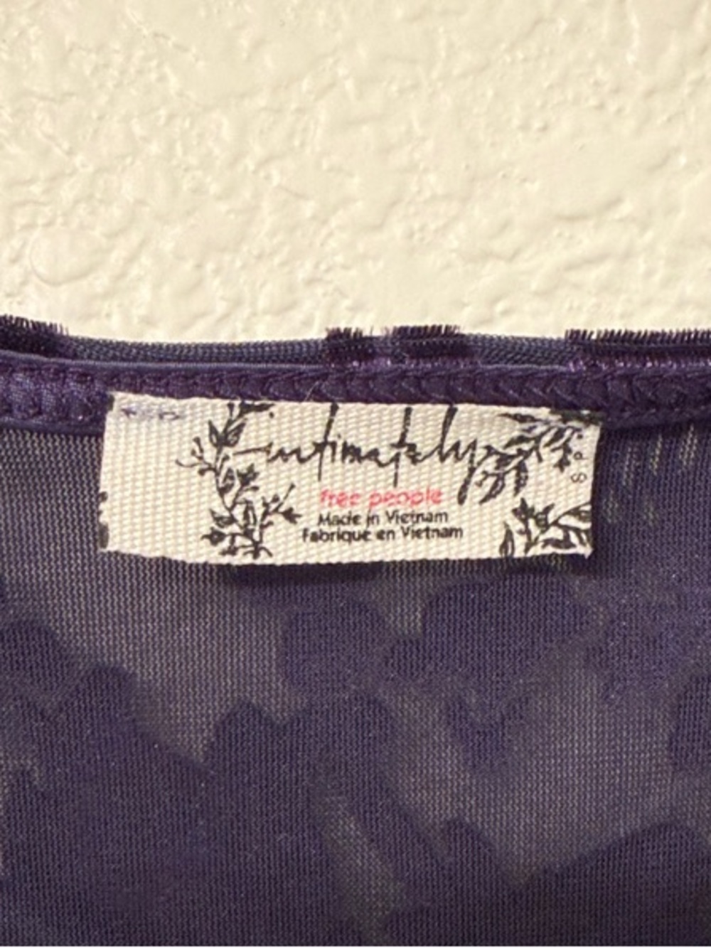 Free People Purple Velvet Burnout V-Neck Thong Bodysuit - Picture 2 of 2